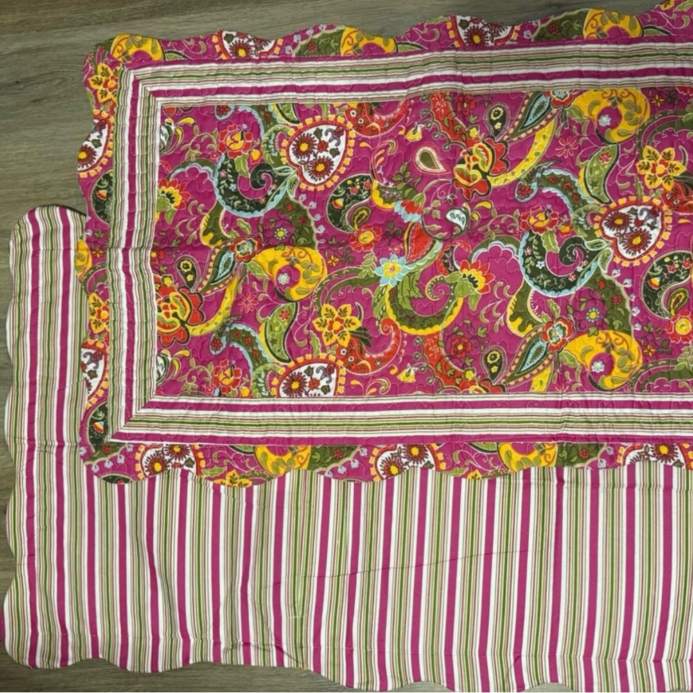 Lavish Pink and Green Striped Fabric